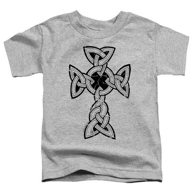 St. Patrick's Day Knotted Celtic Cross Unisex Toddler T Shirt for Boys and Girls, Large (4T) Athletic Heather