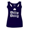 0294. St Patricks Day Dilly Dilly Funny Clover Irish Day Lucky Shamrock Women's Tank Top Racerback (Navy Blue, X Small) view 1