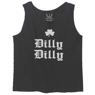 0294. St Patricks Day Dilly Dilly Funny Clover Irish Day Lucky Shamrock Men's Tank Top (Charcoal, Large)