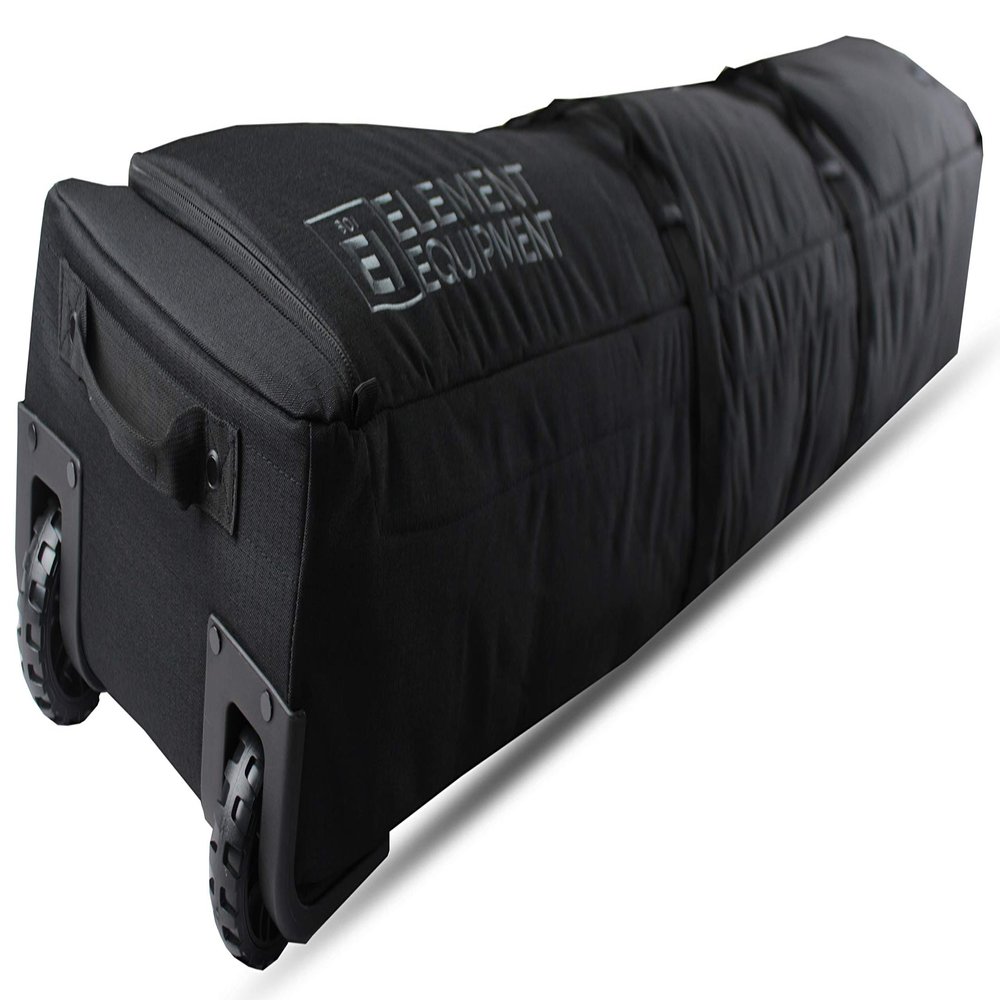 Element Equipment Wheeled Padded Snowboard Bag Ultimate Double - Premium High End Double Roller Travel Bag 157 Black Ripstop