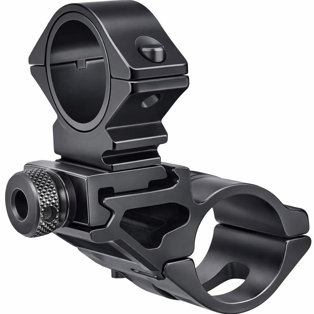 GOTICAL 1 Inch Ring 25.4mm Picatinny Weaver Rail Mount Black and 1 Tactical Mount for Flashlights Bicycle Flashlight Mounting Clip with an Allen Wrench