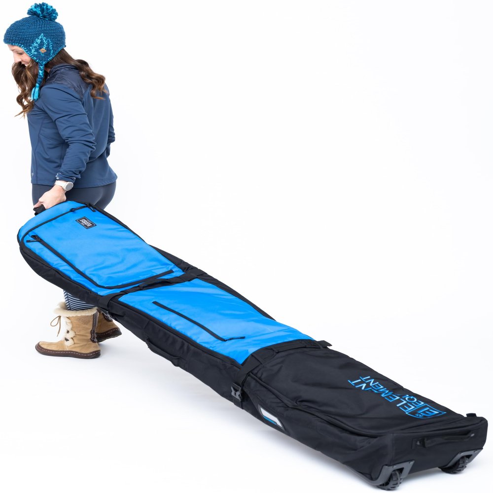 Element Equipment Wheeled Padded Snowboard Bag Ultimate Double - Premium High End Double Roller Travel Bag 157 Blue Ripstop