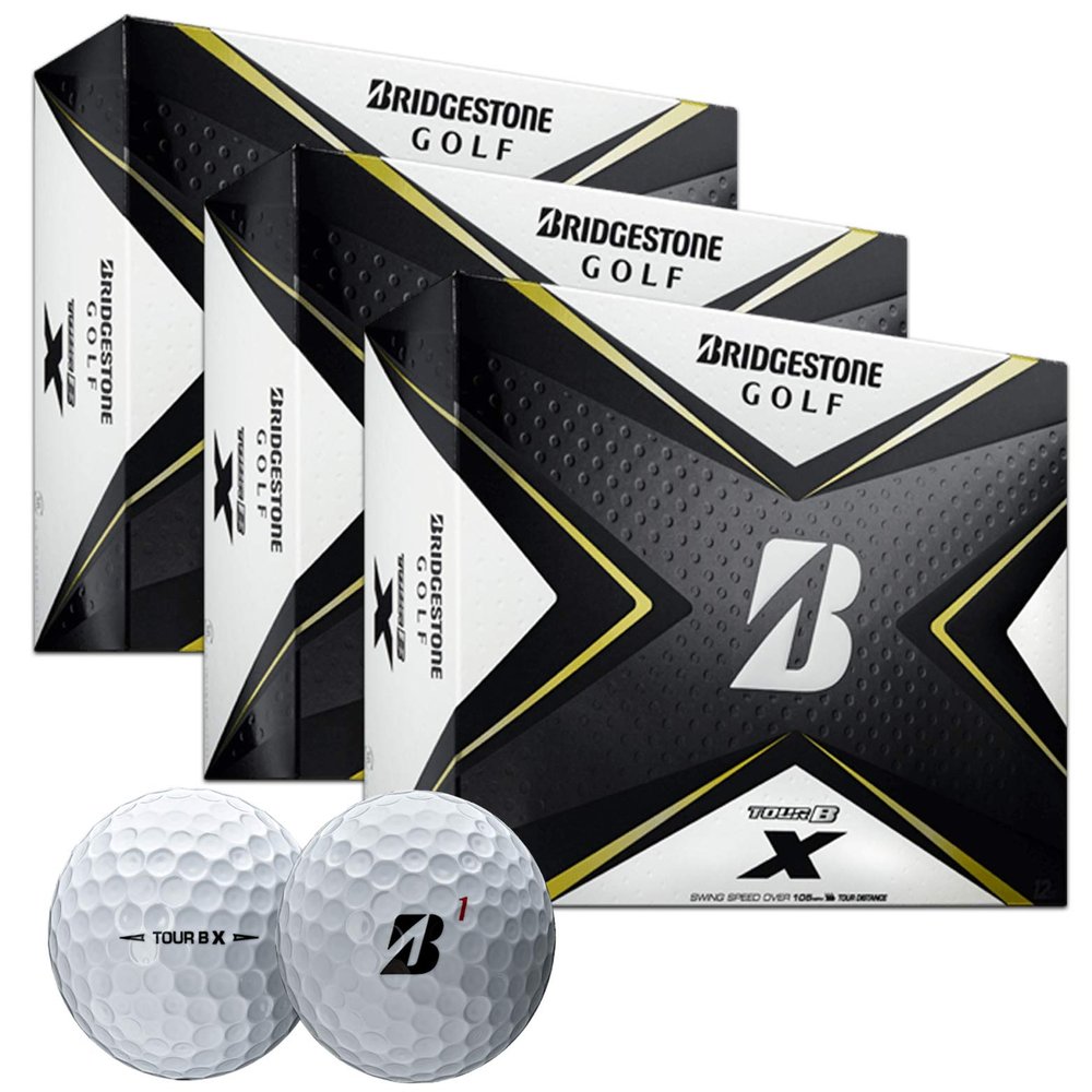 PlayBetter Bridgestone Tour B X (Three Dozen) Golf Balls | Multi-Packs | REACTIV Cover Technology | Higher Ball Speed & Maximum Distance