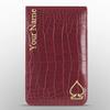 CRAFTSMAN GOLF Crocodile Pattern Golf Scorecard Holder and Yardage Book Cover Case Protector Also Accept Custom Order with Your Name Stitched Customization Version (Custom Red) view 1