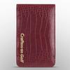 CRAFTSMAN GOLF Crocodile Pattern Golf Scorecard Holder and Yardage Book Cover Case Protector Also Accept Custom Order with Your Name Stitched Customization Version (Custom Red) view 2