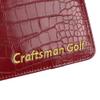 CRAFTSMAN GOLF Crocodile Pattern Golf Scorecard Holder and Yardage Book Cover Case Protector Also Accept Custom Order with Your Name Stitched Customization Version (Custom Red) view 3