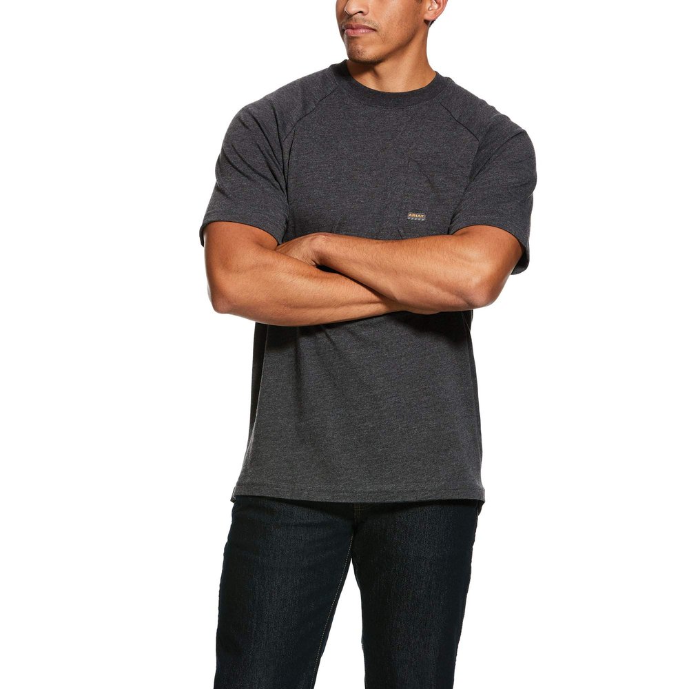 ARIAT Rebar Cotton Strong T-Shirt Charcoal Heather