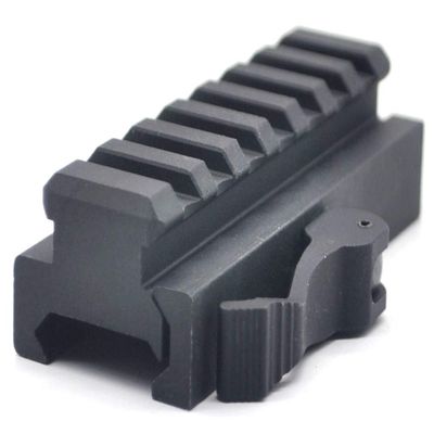 Trirock Quick Detach Tactical 7 Slots Picatinny Riser Scope Lever Mount Base Adapter fits 20mm Rails - Black