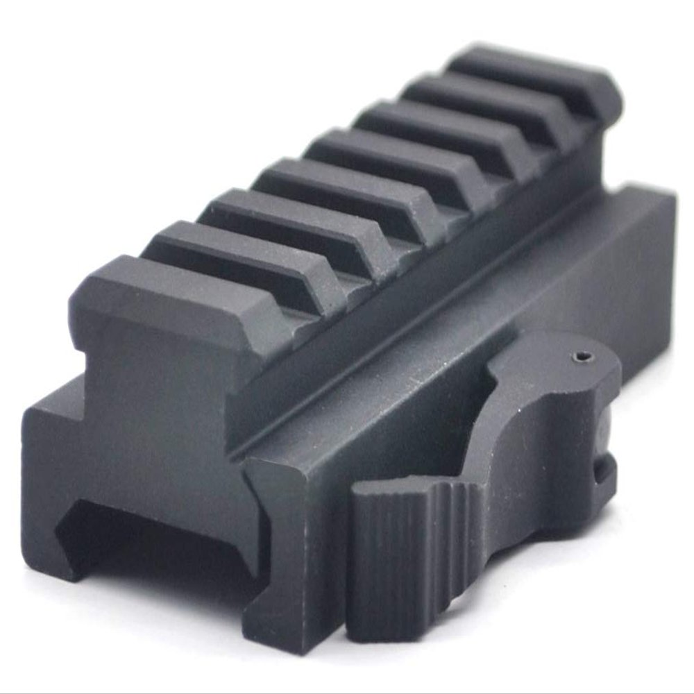 Trirock Quick Detach Tactical 7 Slots Picatinny Riser Scope Lever Mount Base Adapter fits 20mm Rails - Black