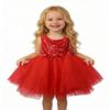AGQT Baby Girls Birthday Tutu Dress Sequin Tulle Soft Lined Formal Princess Dresses for Party Wedding Red 3-6 Months view 1