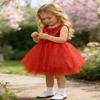 AGQT Baby Girls Birthday Tutu Dress Sequin Tulle Soft Lined Formal Princess Dresses for Party Wedding Red 3-6 Months view 3