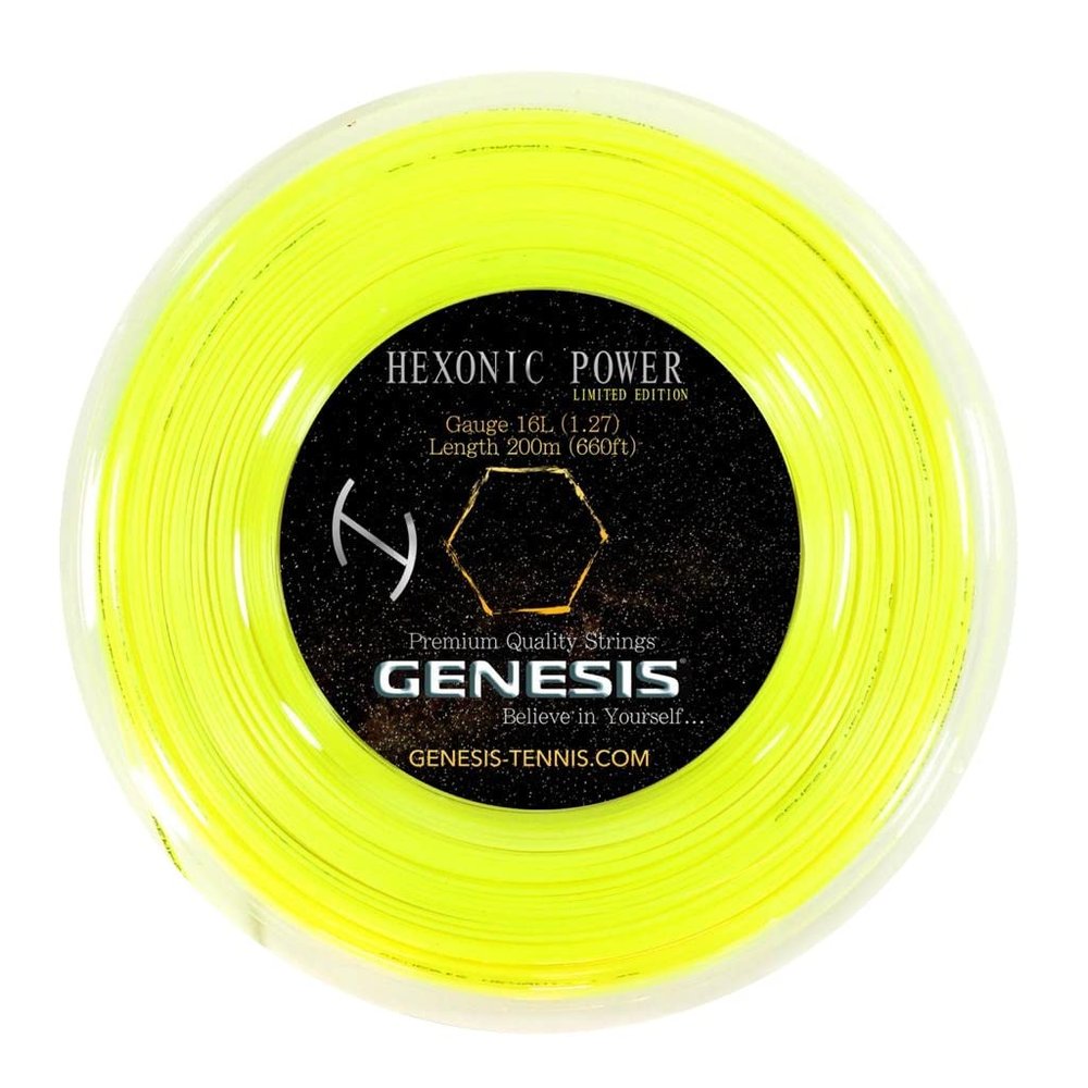 Tennis ATP Hexonic Power Reel String, Yellow, 1.27/16L