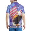 AFPANQZ American Flag Eagle Print Men's T-Shirts Button Down Summer hirts Tennis Golf Shirts Loose Fit Shirt Travel Breathable L Purple Red view 4