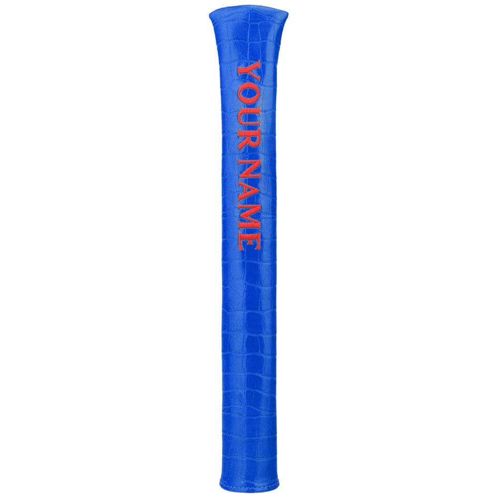 Craftsman Golf Crocodile Pattern Leather Cool Alignment Stick Cover Case Holder Grip Cover Golf Accessory(Custom Blue)