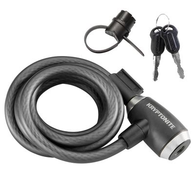 Kryptonite KryptoFlex Bike Lock Cable, 2FT/6FT/10FT Long 12mm Thick Heavy Duty Braided Steel Cable Anti-Theft Security Lock for Outdoor Equipment, Combination/Key Bike Lock