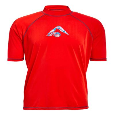 Kanu Surf Men's Mercury UPF 50+ Short Sleeve Sun Protective Rashguard Swim Shirt, Twister Red, X-Large