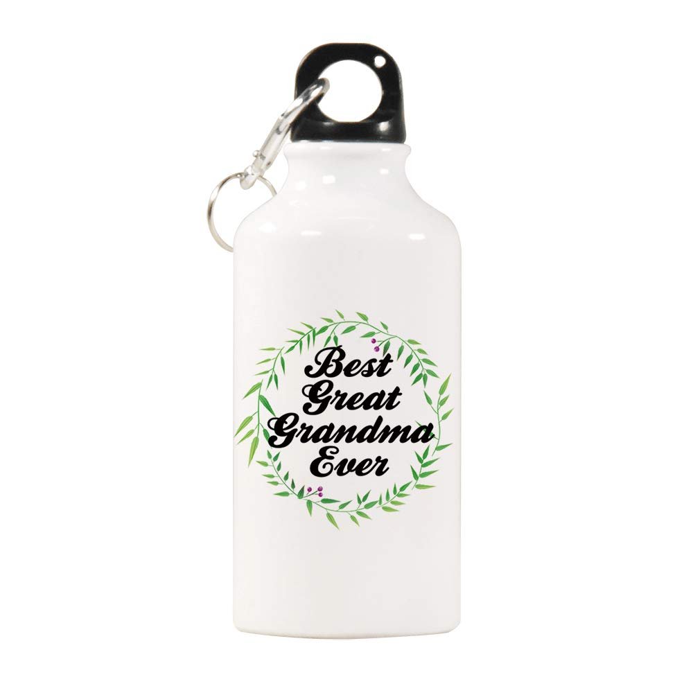 Elvoes Sports Water Bottles Best Great Grandma Water Bottle BPA Free Stainless Steel Bottle with Cap Wild Mouth Great Grandma Gifts Great for Sport Home Travel Outdoors (400ml/17oz)