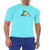 Kanu Surf Men's Mercury UPF 50+ Short Sleeve Sun Protective Rashguard Swim Shirt, Infinite Aqua, Small view 1