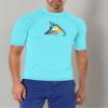 Kanu Surf Men's Mercury UPF 50+ Short Sleeve Sun Protective Rashguard Swim Shirt, Infinite Aqua, Small view 3
