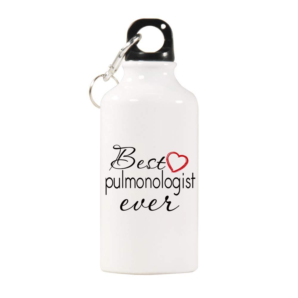 Elvoes Sports Water Bottles Best Pulmonologist Water Bottle BPA Free Stainless Steel Bottle with Cap Wild Mouth Pulmonologist Gifts Great for Sport Home Travel Outdoors (400ml/17oz)