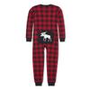 Little Blue House by Hatley Moose on Plaid Family Union Suits, Kid's Union Suit - Moose on Plaid, 12 Years Red view 1