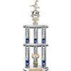 TrophyDeals 50" Action Matrix Soccer Silver Flute 2 Tier 3 Column Trophy, Custom Soccer Trophies with Personalized Engraving - WWH366DS-SCAMB view 1