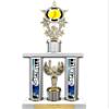 Trophy Deals 16" Action Matrix Softball Silver Flute 2 Column Trophy, Custom Softball Trophies with Personalized Engraving - WWH116HS-SBAMB view 1