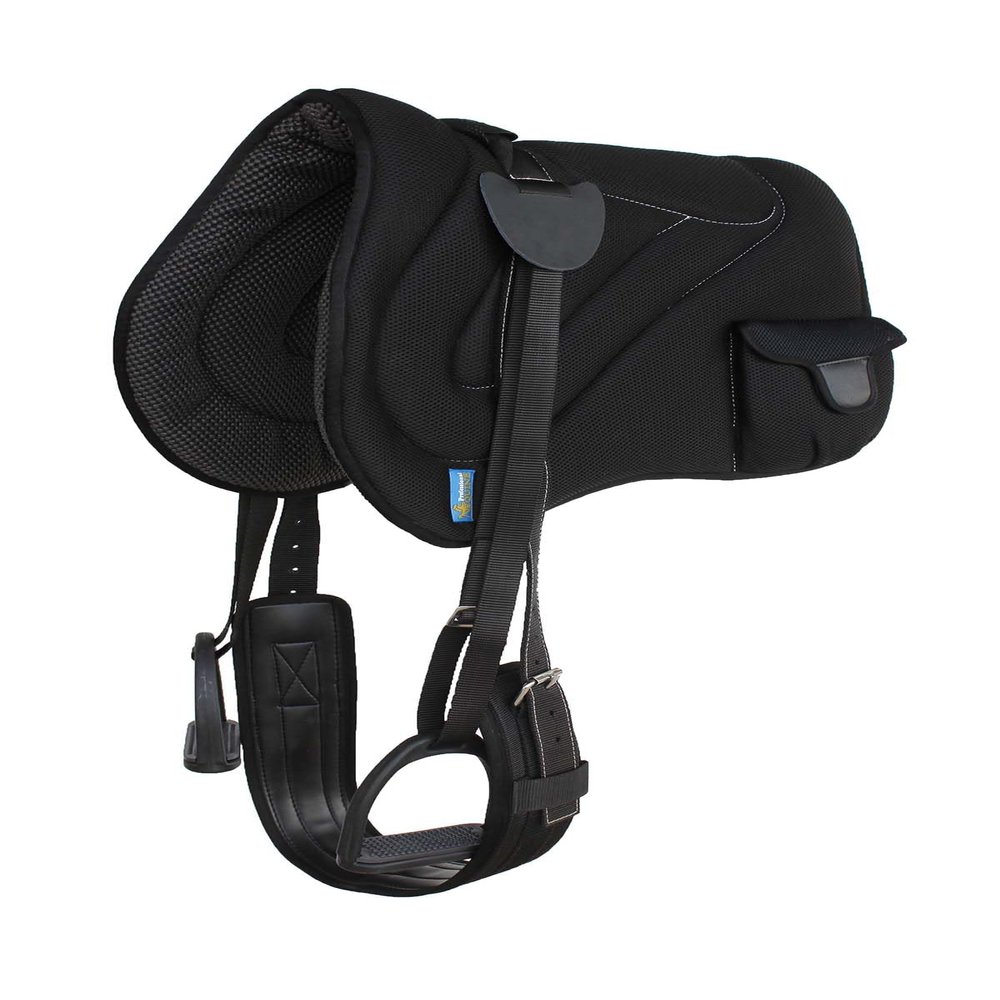 Professional Equine Horse Neoprene Padded Anti-Slip Breathable Black Bareback Saddle Pad 39194BK