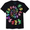 Liquid Blue unisex adult Grateful Dead Spiral Bears Blacklight T-shirt T Shirt, Black, XX-Large US view 1