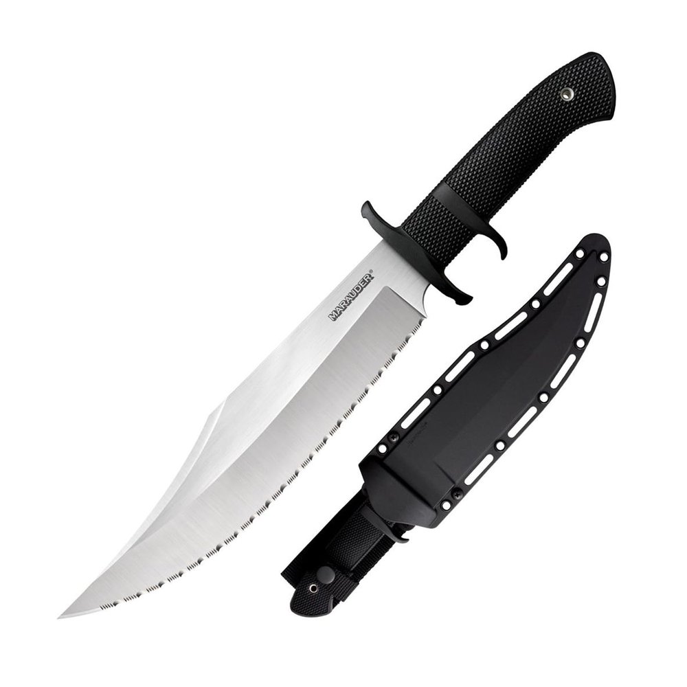 Cold Steel Marauder 9" Japanese AUS8A Clip Point Serrated Edge Blade 5.125" Kray-Ex Handle Tactical Outdoor Hunting Fixed Blade Knife