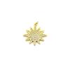 25mm x 25mm Gold Plated CZ Cubic Zirconia Pave Sunburst Shaped Bailed Pendant view 1