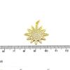 25mm x 25mm Gold Plated CZ Cubic Zirconia Pave Sunburst Shaped Bailed Pendant view 2