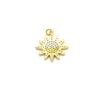25mm x 25mm Gold Plated CZ Cubic Zirconia Pave Sunburst Shaped Bailed Pendant view 3