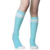 3 Pairs of juDanzy Knee High Boys or Girls Stripe Tube Socks for Soccer, Basketball, Uniform and Everyday Wear (4-6 Years, Turquoise With White Stripes (3 Pairs)) view 2