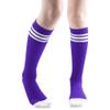 3 Pairs of juDanzy Knee High Boys or Girls Stripe Tube Socks for Soccer, Basketball, Uniform and Everyday Wear (2-4 Years, Purple With White Stripes (3 Pairs)) view 2