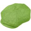 Men's 100% Linen Snap Front Newsboy Drivers Cabbie Gatsby Apple Cap Hat (S/M, Olive) view 1