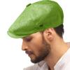 Men's 100% Linen Snap Front Newsboy Drivers Cabbie Gatsby Apple Cap Hat (S/M, Olive) view 3