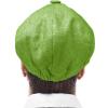 Men's 100% Linen Snap Front Newsboy Drivers Cabbie Gatsby Apple Cap Hat (S/M, Olive) view 4