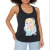 Fifth Sun Junior's Frozen Elsa Swirl Slim Fit, Scoop Hem Racerback Tank, Black, X-Small view 1