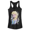 Fifth Sun Junior's Frozen Elsa Swirl Slim Fit, Scoop Hem Racerback Tank, Black, X-Small view 2