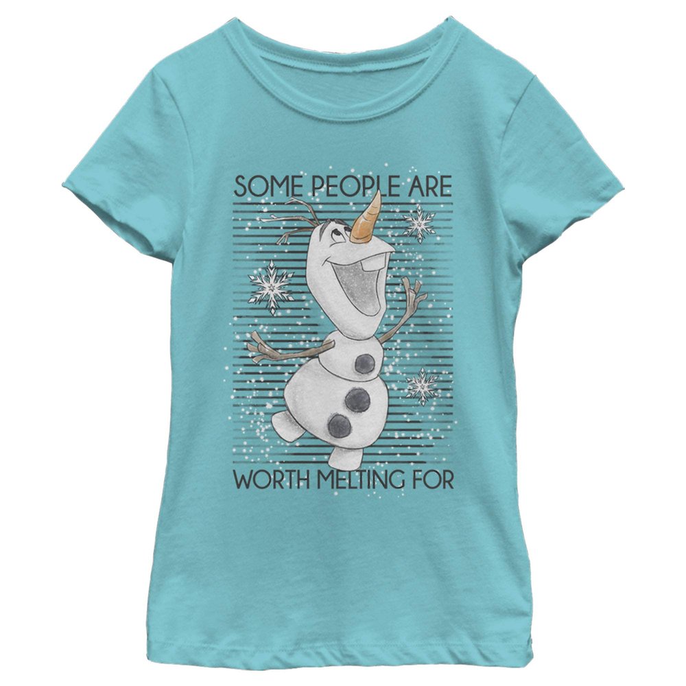 Fifth Sun Frozen Worth Melting Girl's Solid Crew Tee, Tahiti Blue, X-Large