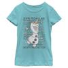 Fifth Sun Frozen Worth Melting Girl's Solid Crew Tee, Tahiti Blue, X-Large view 2