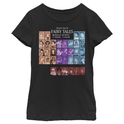 Fifth Sun Disney Princess Table Girl's Solid Crew Tee, Black, X-Large