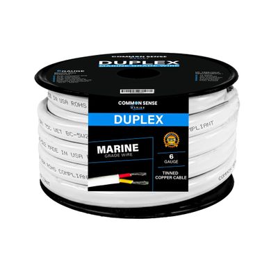 8 Gauge 2 Conductor Marine Wire - 16 ft Duplex Flat Marine Grade Wire Tinned Copper Oxygen-Free Insulated - 8/2 AWG UL 1426 Standard PVC Wire for Boat, Automotive, Speakers, Camper & Trailers