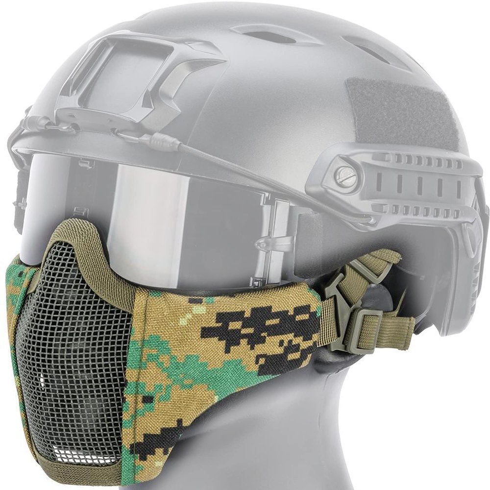 Evike Airsoft - Matrix Low Profile Iron Face Padded Lower Half Face Face Pro (Color: Digital Woodland)