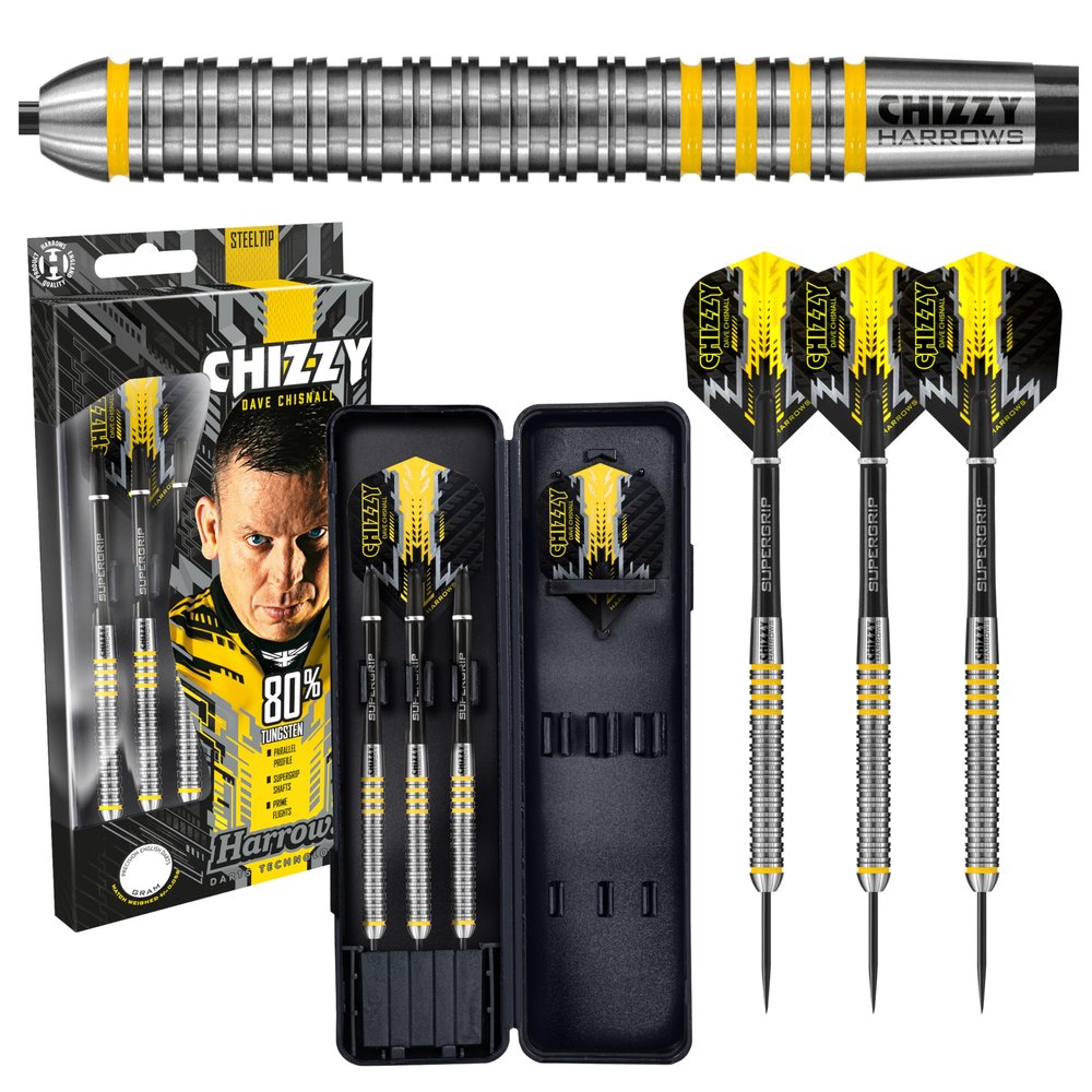 Harrows Dave Chisnall 80% Tungsten Steel Tip Darts (24)