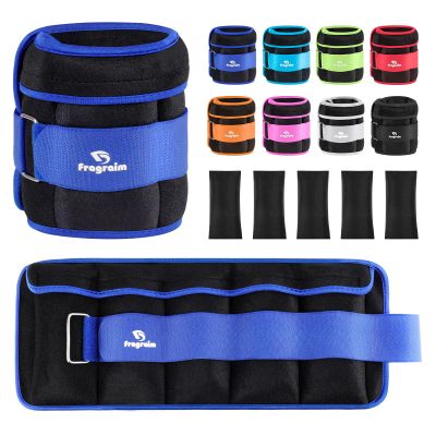 Adjustable Ankle Weights 1-5 LBS Pair with Removable Weight for Jogging, Gymnastics, Aerobics, Physical Therapy, Resistance Training|Each 0.5-2.5 LBS, Total 5LBS, Blue