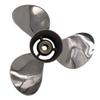 ARKDOZA 9 7/8x13 High Polished Stainless Steel Propeller 9 7/8 Inches RH Props for Yamaha 20-30HP Outboard Motor Pressed in Rubber Hub view 1