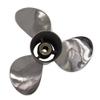 ARKDOZA 9 7/8x13 High Polished Stainless Steel Propeller 9 7/8 Inches RH Props for Yamaha 20-30HP Outboard Motor Pressed in Rubber Hub view 2