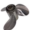 ARKDOZA 9 7/8x13 High Polished Stainless Steel Propeller 9 7/8 Inches RH Props for Yamaha 20-30HP Outboard Motor Pressed in Rubber Hub view 4